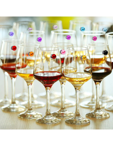 24 Marcadores Magnéticos de Cristal para Copas de Vino Maitys