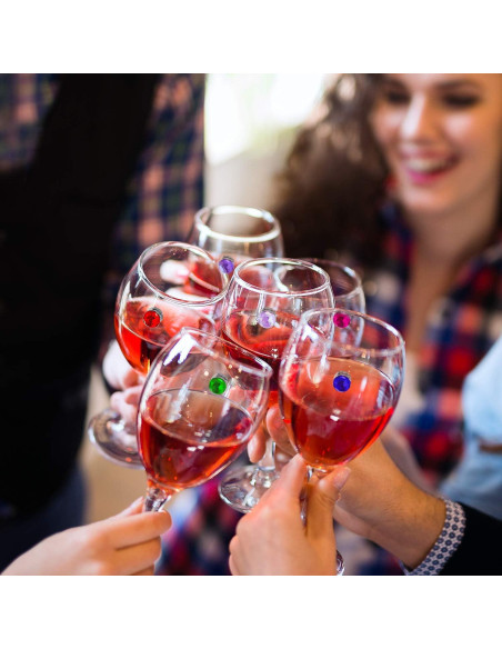 24 Marcadores Magnéticos de Cristal para Copas de Vino Maitys