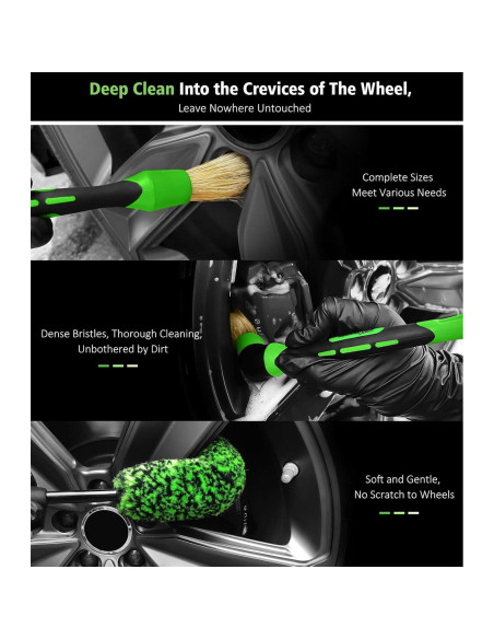 Kit de Cepillos Limpiadores de Ruedas YeewayVeh - 3 Paquetes