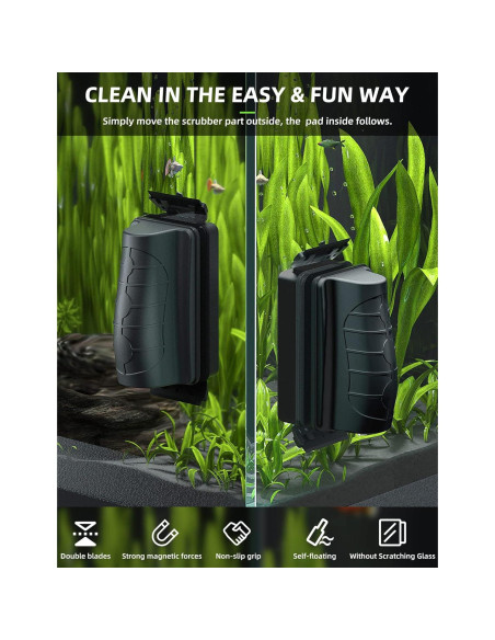 Limpiador Magnético para Acuarios Jasonwell - Raspador Flotante S