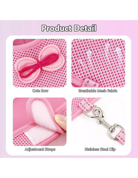 Arnés y Correa para Conejos AIITLE Rosa S - Transpirable y Ajustable Arnés y Correa para Conejos AIITLE Rosa S - Transpirable y Ajustable