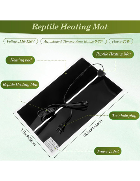 Almohadilla Térmica para Reptiles ROCEEI 20W 28x42 cm 6 Pcs