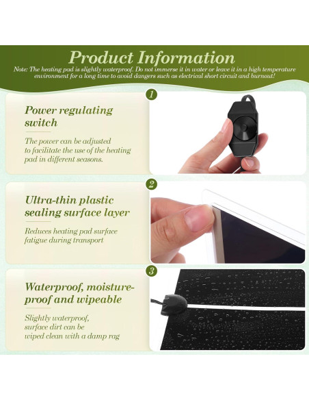 Almohadilla Térmica para Reptiles ROCEEI 20W 28x42 cm 6 Pcs