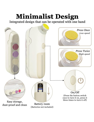 Cortador de Uñas Eléctrico WAAYAA para Bebés 2 Velocidades