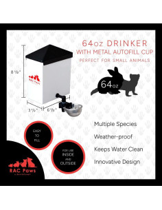 Bebedero Automático RentACoop 64oz (2L) para Mascotas Pequeñas 2