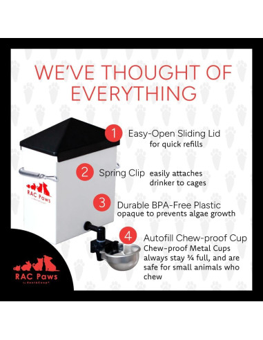Bebedero Automático RentACoop 64oz (2L) para Mascotas Pequeñas