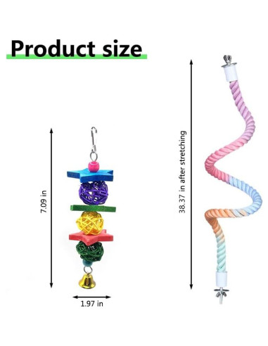 Perchas de Cuerda para Aves XINGLE 97.2 cm Ajustables