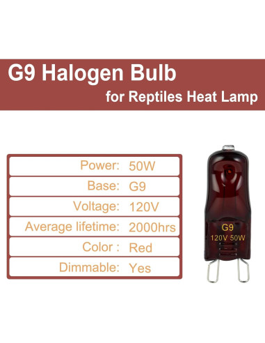 Bombillas de Calor G9 Halógenas 50W para Reptiles - Paquete de 2
