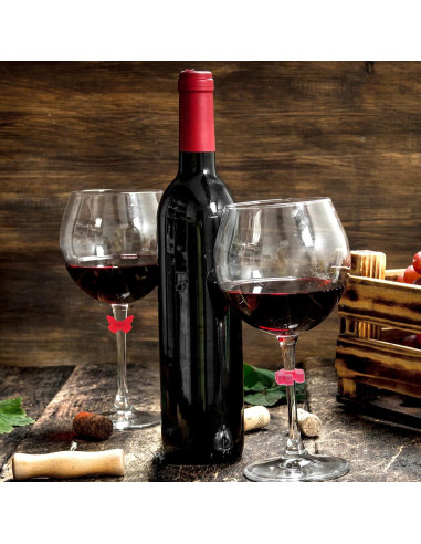 48 Marcadores de Copas de Vino Silicona Lusofie Reutilizables