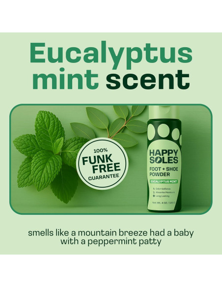 Polvo para pies Happy Soles Menta de Eucalipto 113g