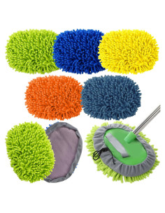 Set de 5 Guantes de Lavado de Autos Layhit Microfibra Multicolor