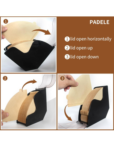Soporte para Filtros de Café PADELE Negro 24.1x14 cm
