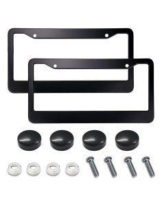 2 Marcos de Placas de Licencia ZIMISI Acero Inoxidable Negro