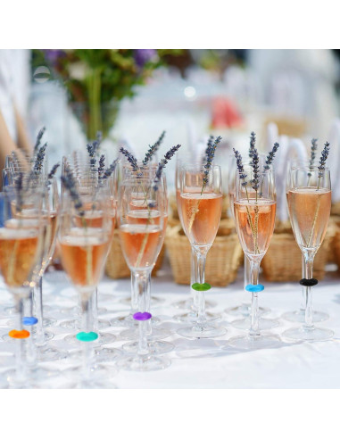 48 Marcadores de Silicona para Copas de Vino Zonon - Colores Variados