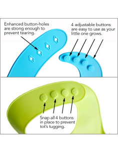 Paquete de 2 Baberos de Silicona Impermeables Bebé Verde/Azul 2