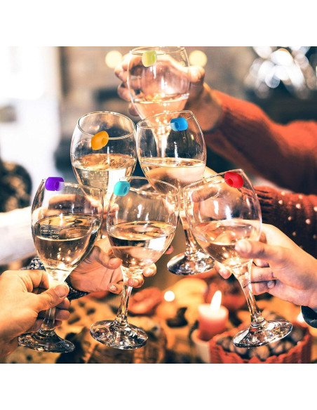 48 Marcadores de Silicona para Copas de Vino Zonon - Colores Variados