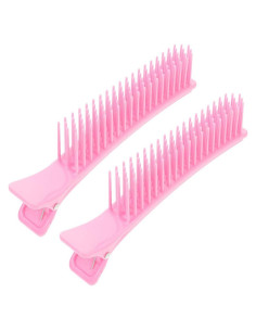 Clips de Sección de Cabello Healvian 2 Pcs Rosa 14.22 cm