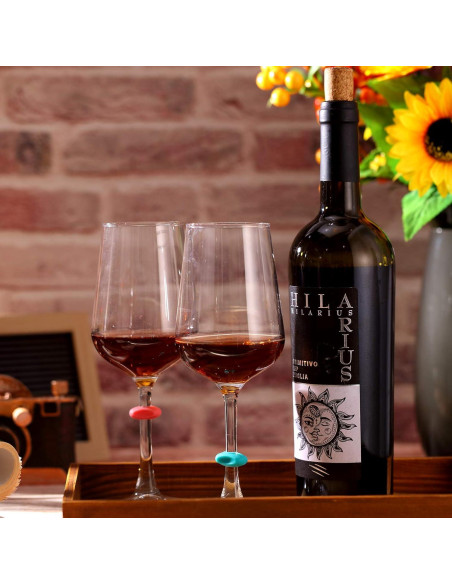 48 Marcadores de Silicona para Copas de Vino Zonon - Colores Variados