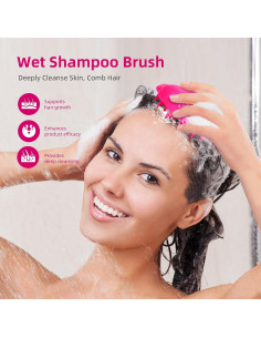 Masajeador de Cuero Cabelludo MTDLYICE Rojo - Exfoliante Suave 2