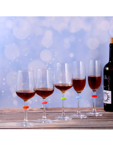 48 Marcadores de Silicona para Copas de Vino Zonon - Colores Variados