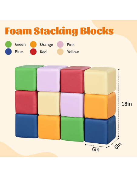 Bloques de Construcción de Espuma TODIBY - 12 Piezas Arcoíris Bloques de Construcción de Espuma TODIBY - 12 Piezas Arcoíris