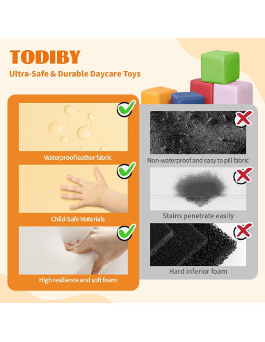 Bloques de Construcción de Espuma TODIBY - 12 Piezas Arcoíris