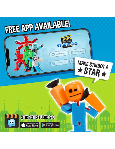 Paquete de 6 Figuras de Acción Stikbot Zing - Animación Stop Motion
