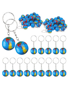 Llaveros Globo Tierra 1" Metal Colorido - 100 Unidades