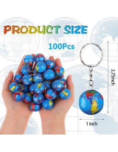 Llaveros Globo Tierra 1" Metal Colorido - 100 Unidades 2