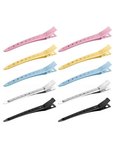 40 Clips de Pato Metal Antioxidante 9 cm Color Mezclado