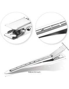 40 Clips de Pato Metal Antioxidante 9 cm Color Mezclado 2