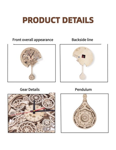 Rompecabezas 3D de Madera Gueiddi Reloj con Temporizador Rompecabezas 3D de Madera Gueiddi Reloj con Temporizador