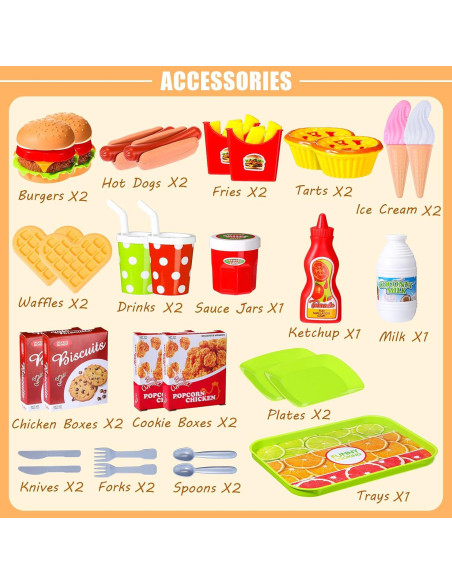 Conjunto de Juguetes de Comida Falsa Zomiboo 32x26 cm