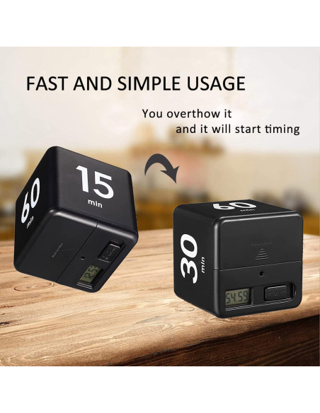 Temporizador Cubo DQDEDIAN con Sensor de Gravedad 15-60 Min