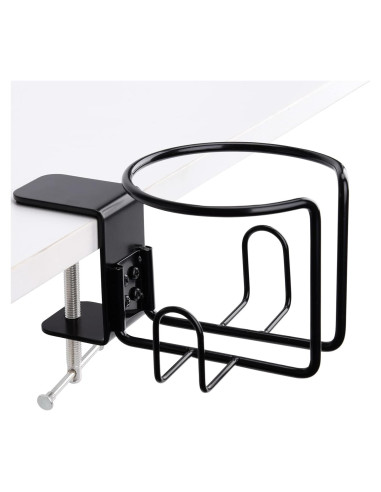 Soporte para Taza de Escritorio LEKUSHA Antidesbordamiento Negro