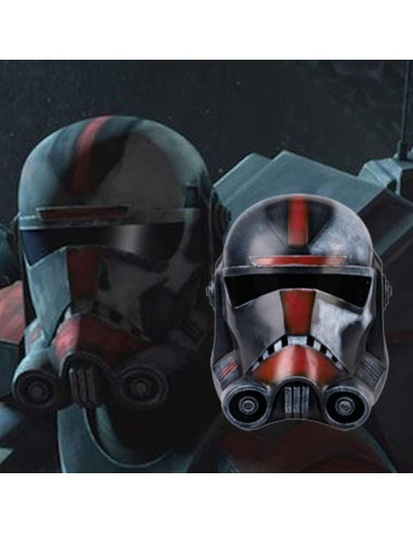 Casco Deluxe Cosplay SW Negro Rojo 50-61 cm Resina