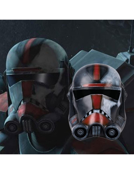 Casco Deluxe Cosplay SW Negro Rojo 50-61 cm Resina