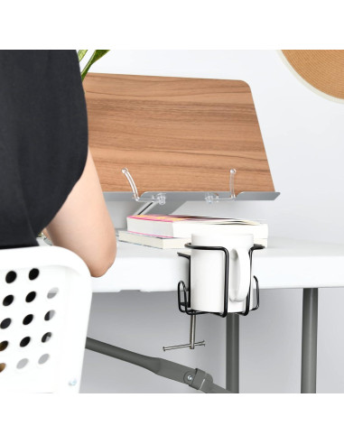 Soporte para Taza de Escritorio LEKUSHA Antidesbordamiento Negro