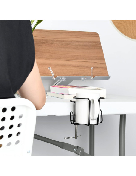 Soporte para Taza de Escritorio LEKUSHA Antidesbordamiento Negro