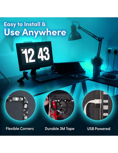 Luces de tira LED Power Practical 99 cm con control remoto Luces de tira LED Power Practical 99 cm con control remoto