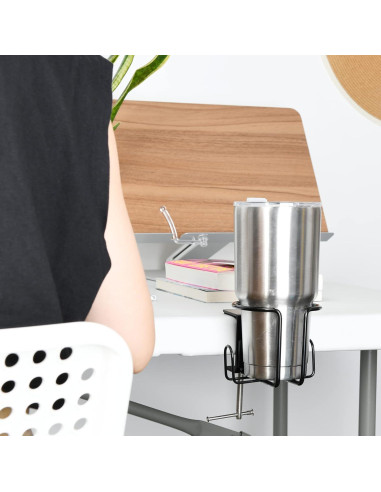 Soporte para Taza de Escritorio LEKUSHA Antidesbordamiento Negro