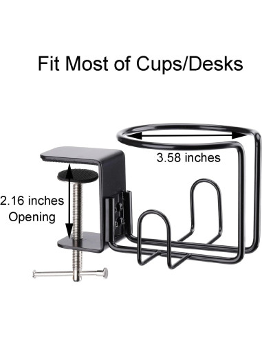 Soporte para Taza de Escritorio LEKUSHA Antidesbordamiento Negro