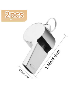 Silbato Bsofing de Acero Inoxidable con Cordón - 2 Piezas 2