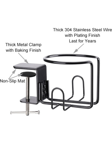 Soporte para Taza de Escritorio LEKUSHA Antidesbordamiento Negro