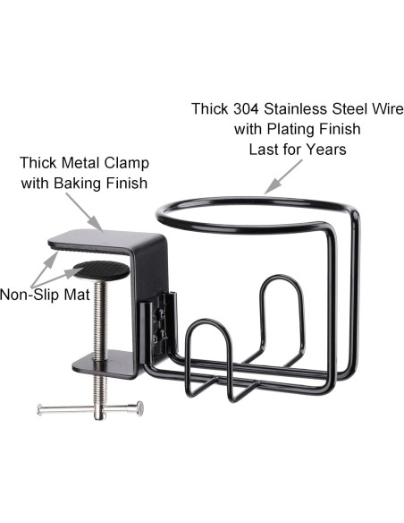 Soporte para Taza de Escritorio LEKUSHA Antidesbordamiento Negro