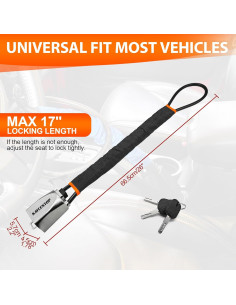 Cerradura de Volante Antirrobo KAYCENTOP L1016PRO-B 43 cm 2