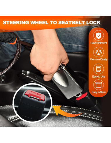 Cerradura de Volante Antirrobo KAYCENTOP L1016PRO-B 43 cm