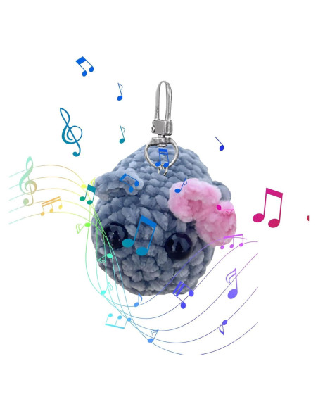 Hamster Triste de Peluche con Sonido - Llavero Tejido a Mano