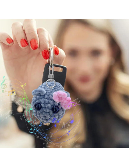Hamster Triste de Peluche con Sonido - Llavero Tejido a Mano