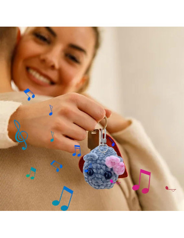 Hamster Triste de Peluche con Sonido - Llavero Tejido a Mano